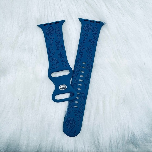 New Navy Floral Design Watch Bands For Apple Watch Series  38mm / 40mm / 41mm - Picture 6 of 6